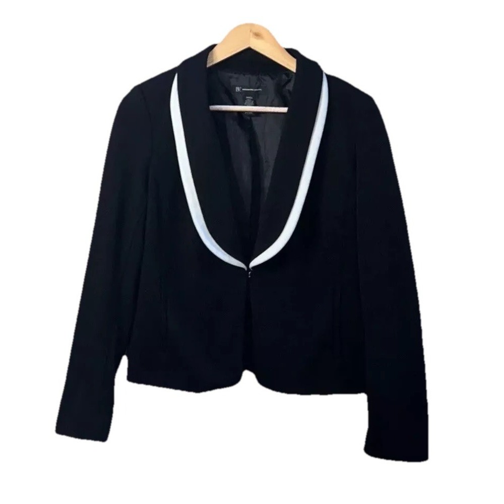 INC Black & White Classic Tuxedo Style Ladies Jacket Size Small Blazer
